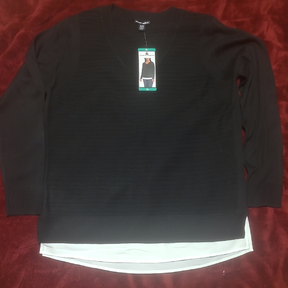 Hilary Radley Black V-Neck Sweater